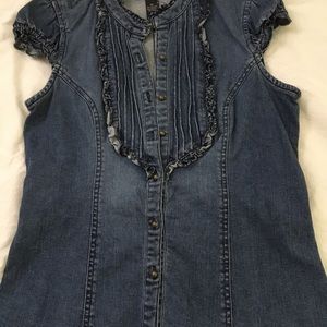 Denim top no sleeve blouse